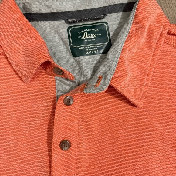 G.H. BASS & CO. Mens Orange Polo Shirt Sz XL Golf Fishing Outdoors Preppy - Picture 2 of 10